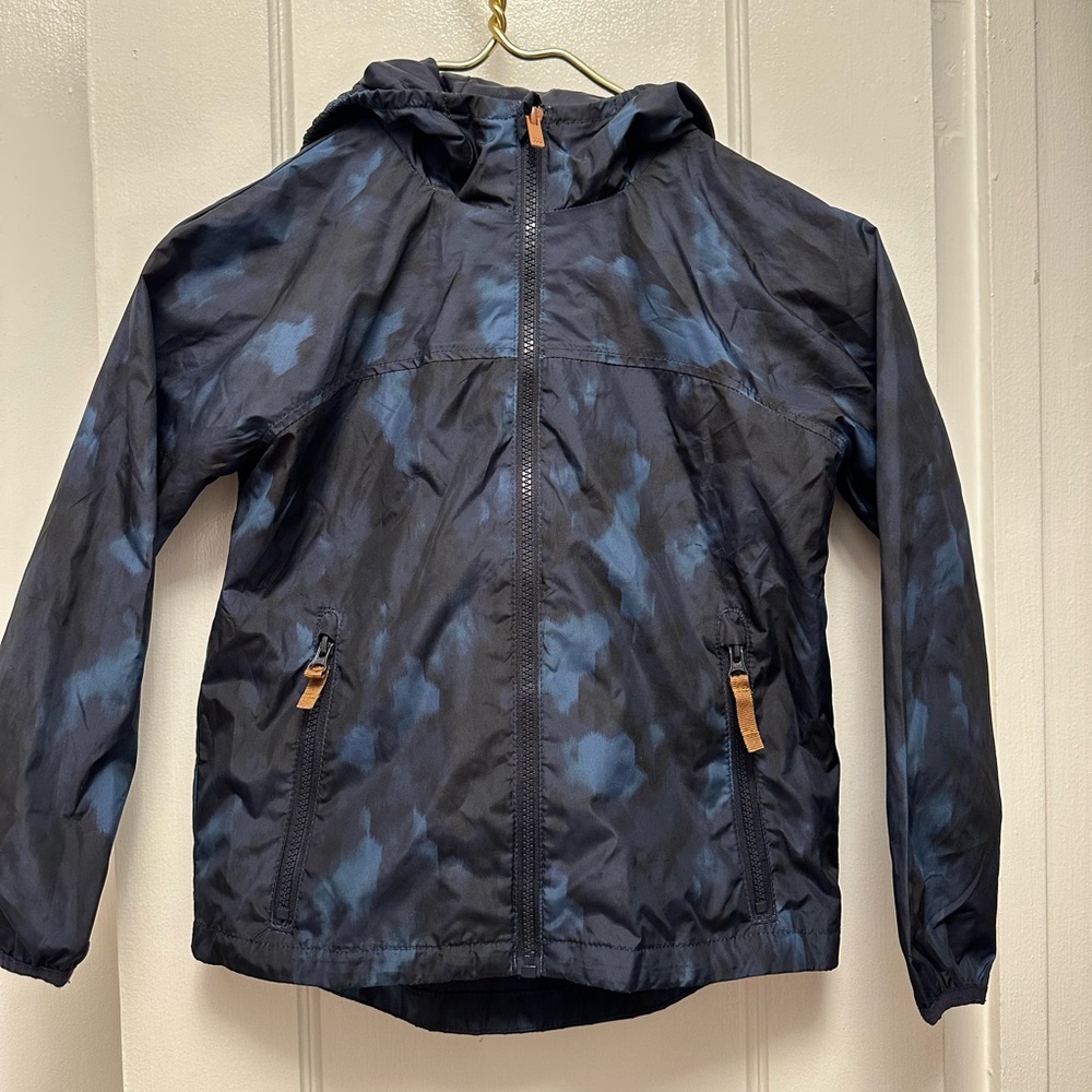 Kids Navy Blue Patterned Jacket